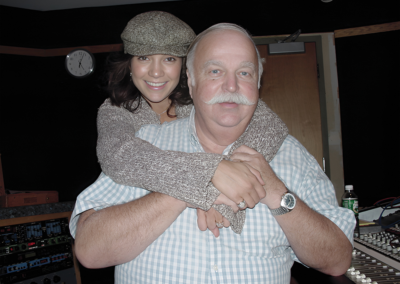 Jennifer Lopez and Bruce Swedien in the recording studio