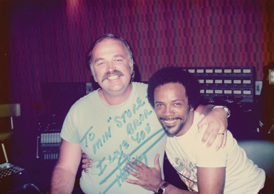 Bruce Swedien and Quincy Jones in 1978 - The Dynamic Duo. Quincy wrote (in Swedish) "To my big brother, I love you”